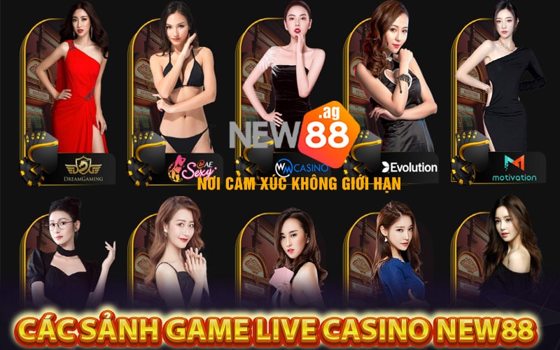 Một số sảnh game live casino new88 trực tuyến hấp dẫn 